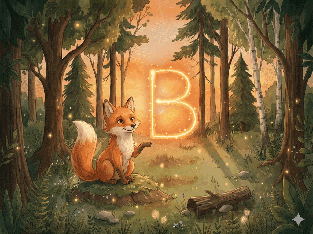 Fips der Fuchs erklärt den Buchstaben B – eine Szene aus der App