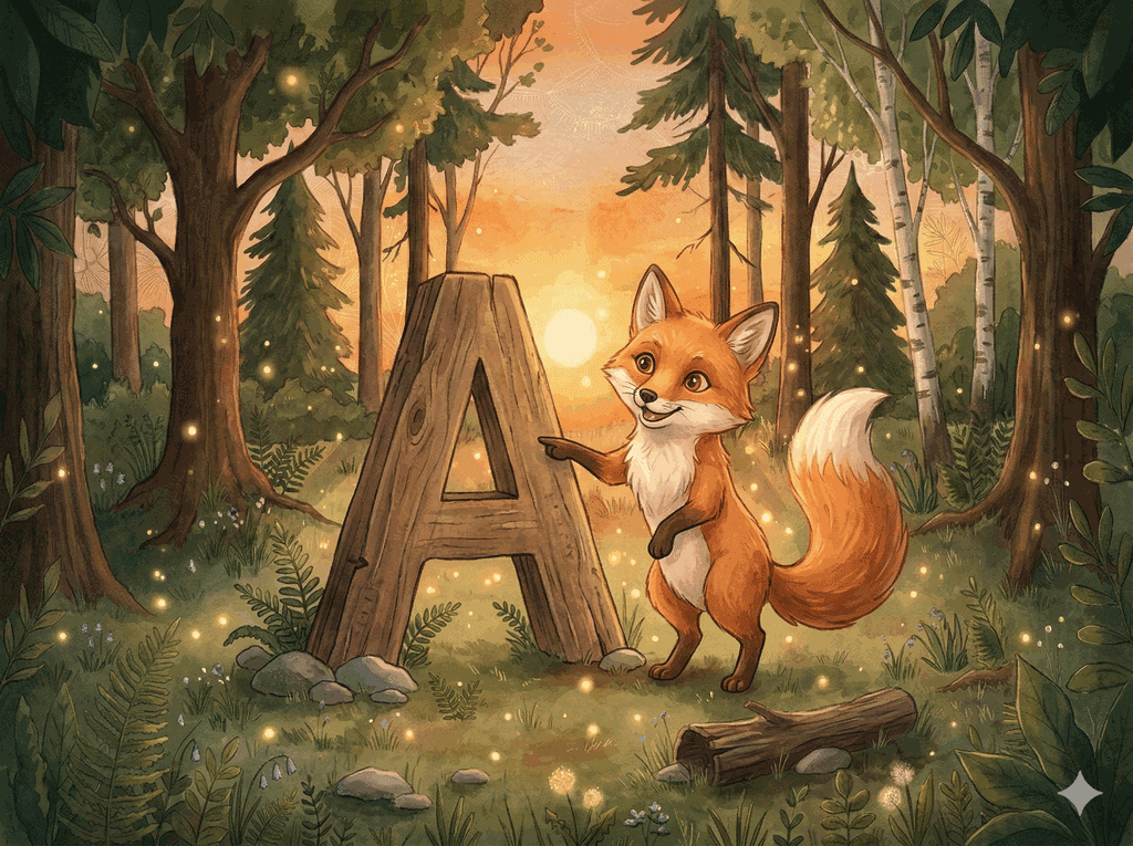 Fips zeigt den Buchstaben A