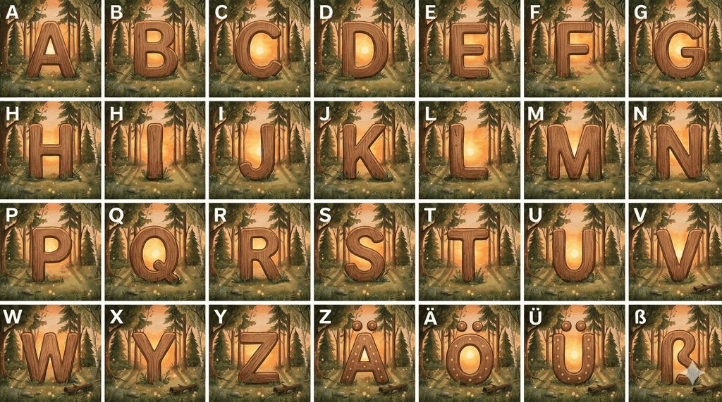 Buchstabenübersicht mit Fips dem Fuchs